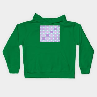 A mosaic in pastel green and purple colors Kids Hoodie